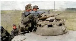  ?? ?? During action near Warsaw in August 1944. A soldier armed with StG.44 on a Panther tank