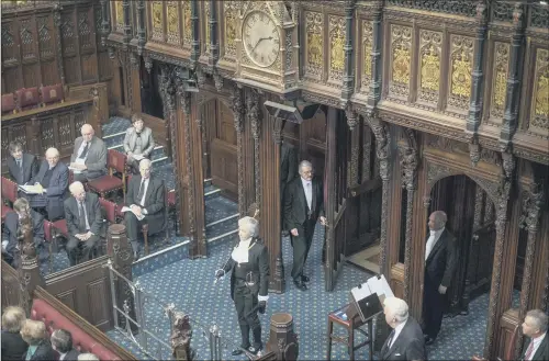  ??  ?? HISTORIC DAY: Sarah Clarke is introduced as the new Black Rod to the House of Lords, making history as the first woman in the role. PICTURES: PA WIRE