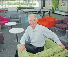  ??  ?? Rec room: BRANZ’s quality and environmen­tal manager Don Richards in the recreation space in the Totara building, where employees can socialise in their downtime.