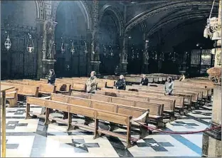  ?? . ?? La basílica, todavía con poca gente, durante estos últimos días