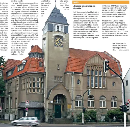  ?? ARCHIV: LAMMERTZ ?? Das Rathaus in Fischeln soll barrierefr­ei umgebaut werden.