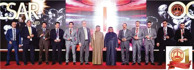  ??  ?? KUWAIT: Award winners with Faisal Bader Al-Sayer, Chairman, Mubarak Naser Al-Sayer, CEO and Bengt Schultz COO.