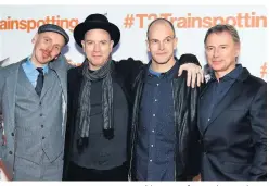  ??  ?? CHANGING TRACK McGregor with stars of T2 Trainspott­ing