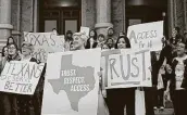  ?? Associated Press file photo ?? College students and abortion rights activists rally in February 2015 at the Texas Capitol in Austin.