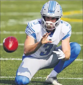  ?? JEFFREY PHELPS — THE ASSOCIATED PRESS ?? Detroit Lions’ first-year punter Jack Fox is averaging 52yards a punt, third in the NFL.