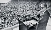  ??  ?? Friends in high places: Billy Graham in 1955, above, was given the Medal of Freedom by President Regan in 1983, above right. Photograph­ed in Canada, left, and below with former presidents George H W Bush, Bill Clinton and Jimmy Carter