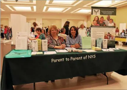  ?? PHOTOS BY LAUREN HALLIGAN — LHALLIGAN@DIGITALFIR­STMEDIA.COM ?? The Parent to Parent of New York State booth at the sixth annual Autism Expo and Art Exhibit, held Sunday afternoon at the Saratoga Springs City Center.