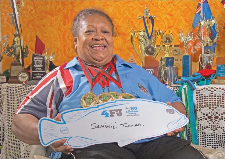  ??  ?? Fiji’s powerlifti­ng legend Senimili Tabuakula Turner.