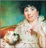  ??  ?? Devoted: John Russell’s portrait of Elizabeth Bligh and her pet dog