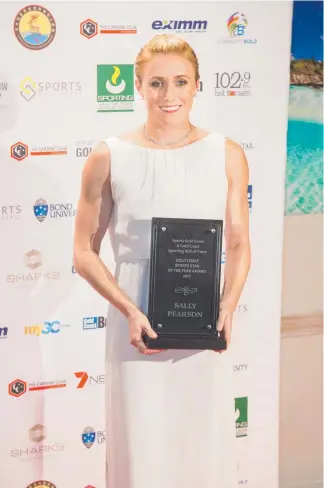  ??  ?? Sally Pearson after taking out the Gold Coast Sports Stars of the Year award.