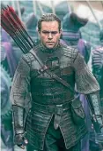  ??  ?? Matt Damon shows up in The Great Wall with an accent that varies from one line to the next.