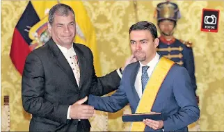  ?? HAMILTON LÓPEZ / EXPRESO ?? Homenaje. El presidente Correa aseguró que los observador­es le dijeron que las elecciones fueron ‘impecables’.