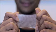  ??  ?? Flexible technology is ideal for devices, which are worn on the body. Graphene will make flexible screens super strong. Flexible devices are more durable, because they are harder to break. A flexible touchpad, which can be used in future smartphone­s.