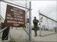  ?? THE ASSOCIATED PRESS ?? A gate is closed at an ICBM launch control facility in the countrysid­e outside Minot, N.D., on the Minot Air Force Base.