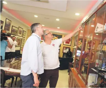  ??  ?? Minister for Tourism Konrad Mizzi visits Manchester United Supporters’ Club Malta, days after announcing a partnershi­p deal for Malta to be Global Destinatio­n Partner of Manchester United