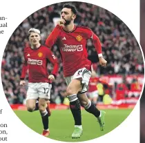  ?? GETTY IMAGES ?? Bruno Fernandes silenced Liverpool with a wonder goal from almost 50 metres that brought Manchester United back into the match.