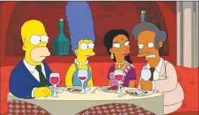  ??  ?? “The Simpsons” characters Homer, Marge, Manjula and Apu