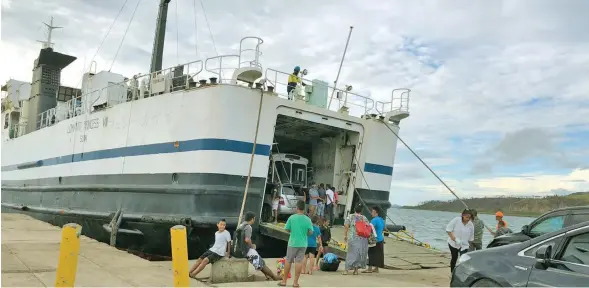  ??  ?? Stranded passengers waiting at Nabouwalu Jetty as the Lomaiviti Princess 8 ready to depart for Natovi on December 28, 2020.