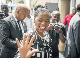  ?? Picture: GALLO IMAGES ?? STILL THERE: Former public protector Thuli Madonsela outside the Constituti­onal Court last year during the successful action on Nkandla by the DA and the EFF