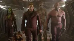  ?? ?? ‘Guardians of the Galaxy Vol. 3’ brings back its well-loved characters (from left) Zoe Saldana, Bradley Cooper, Chris Pratt, Vin Diesel, and Dave Bautista