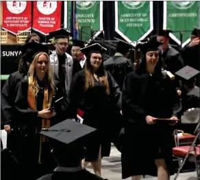  ?? SCREENSHOT IMAGE ?? Graduates exit the arena following the 2022 SUNY Adirondack Commenceme­nt Ceremony.