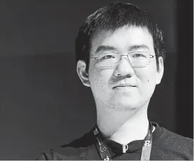  ?? ANTHONY KWAN BLOOMBERG FILE PHOTO ?? Wu Jihan, co-founder of Bitmain Technologi­es, is contemplat­ing a public share sale for the company, which would be a landmark event for both Bitmain and the broader crypto industry.