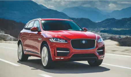  ??  ?? On the road Jaguar F-pace 3.0 AWD S Priced from from £51,450 Annual Road Fund Licence £450 Combined fuel consumptio­n 47mpg Power 300bhp 0–60mph 5.8 seconds Top speed 150mph