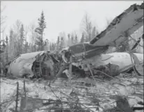  ?? TRANSPORTA­TION SAFETY BOARD OF CANADA, THE CANADIAN PRESS ?? This aircraft crashed near Fond du Lac, Sask. on Dec. 13, 2017. One of the injured passengers later died.