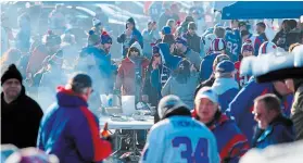  ?? BILL WIPPERT THE ASSOCIATED PRESS FILE PHOTO ?? There will be no tailgating for the National Football League AFC wild-card playoff game in Buffalo on Saturday, when fans — limited to 6,700, all of whom had to test negative for COVID-19 — are allowed into the stadium for the first time this season.