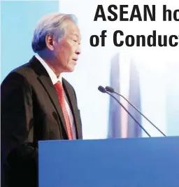  ??  ?? Singapore's Defence Minister Ng Eng Hen speaks at the Internatio­nal Institute for Strategic Studies (IISS) Manama Dialogue Regional Security Summit in Manama, Bahrain December 10, 2016. (Reuters)