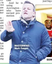  ??  ?? MASTERMIND: Mark Cooper GOING UP: Role models Accrington celebrate promotion