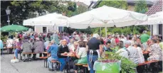  ?? FOTO: ALBVEREIN BERGHÜLEN ?? Gemütlichk­eit beim Brunnenfes­t im Jahr 2013.