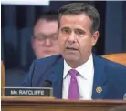  ?? NEW YORK TIMES VIA AP, POOL ?? National Intelligen­ce Director John Ratcliffe told Congress he’ll no longer provide in-person election security briefings.