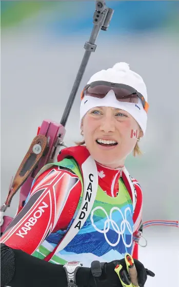  ?? AL CHAREST ?? Zina Kocher, a former Olympian and national team member in biathlon, has found a new sporting life in crosscount­ry skiing.