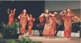  ?? ?? A combined senior and junior group performing a traditiona­l Samoan dance showcasing some of the diversity at Te Puke High School.