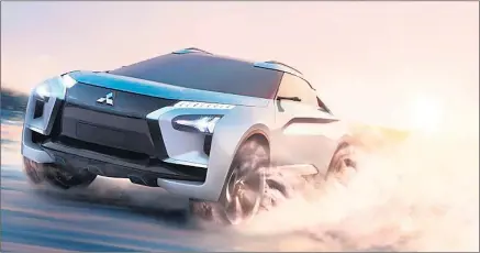  ??  ?? EVOLUTIONA­RY TALE: Lancer Evo fans might be left disappoint­ed but Mitsubishi is at least still pointing to its performanc­e-car heritage – and its future priorities – with the sporting all-electric e-evolution SUV concept.