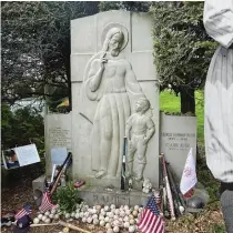  ?? PROVIDED PHOTOS ?? Jake Curzon (top) wrote a letter last year to Babe Ruth, asking the Yankees legend to save baseball from COVID-19. Jake’s letter, along with his picture (far left, above), has been placed on a stand next to Ruth’s grave in New York.