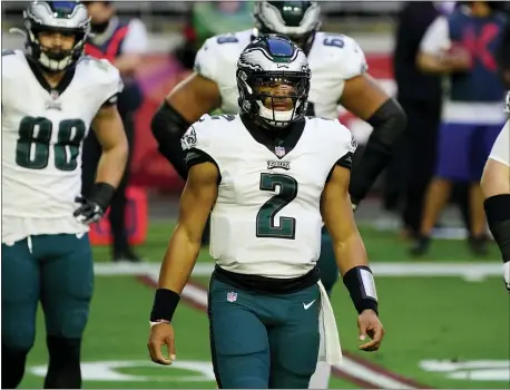  ?? RICK SCUTERI — THE ASSOCIATED PRESS ?? Jalen Hurts gets his first start against the Cowboys in a game the Eagles must win if they want to stay in contention for the division title.