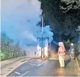  ??  ?? Greater Manchester Police confirmed that the fire was being treated as arson