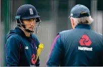  ??  ?? Welcome back: England captain Joe Root with head coach
Chris Silverwood ahead of the start of today’s Second Test at Old Trafford