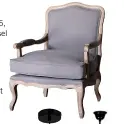  ??  ?? Royal carver chair R5 895, Block & Chisel
Grey Louis armchair R6 659, Biggie Best