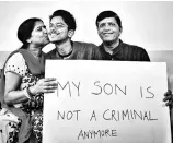  ??  ?? Arnab Nandy with his parents after the Supreme Court verdict last week