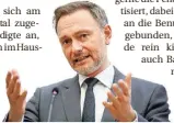  ?? FOTO:DPA ?? Finanzmini­ster Christian Lindner.