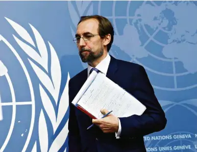  ?? (DENIS BALIBOUSE/REUTERS) ?? Zeid Ra’ad al-Hussein renonce à un deuxième mandat pour ne pas avoir à «s’agenouille­r devant les grandes puissances».