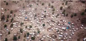  ?? — AFP ?? ABUROC, South Sudan: This photo taken on June 05, 2017 shows an aerial view of a new settlement of displaced families.