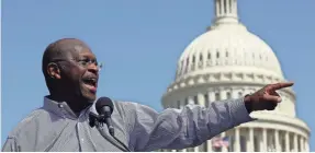  ?? GETTY IMAGES FILE PHOTO ?? Former Republican presidenti­al candidate Herman Cain, shown at the U.S. Capitol in 2012, is known for his “9-9-9” tax plan.