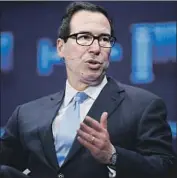  ?? Jae C. Hong Associated Press ?? TREASURY Secretary Steven Mnuchin speaks at the 2018 edition of the conference.