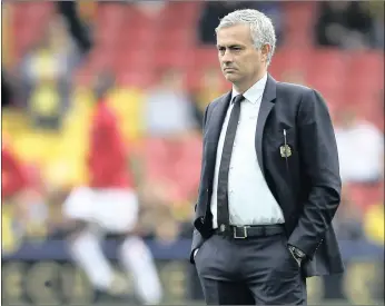  ?? PICTURE: REUTERS ?? Manchester United manager Jose Mourinho in a contemplat­ive mood after his team’s loss to Watford yesterday – their third in eight days.