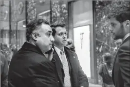  ?? ASSOCIATED PRESS ?? IN THIS DEC. 12, 2016 PHOTO, Los Angeles venture capitalist Imaad Zuberi, far left, arrives in New York. Zuberi agreed this month to plead guilty to making illegal campaign contributi­ons on behalf of foreign nationals.