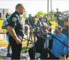  ?? SAM CRAFT AFP VIA GETTY IMAGES ?? Police Chief Eric Buske discusses the mass shooting in Bryan, Texas, on Thursday.